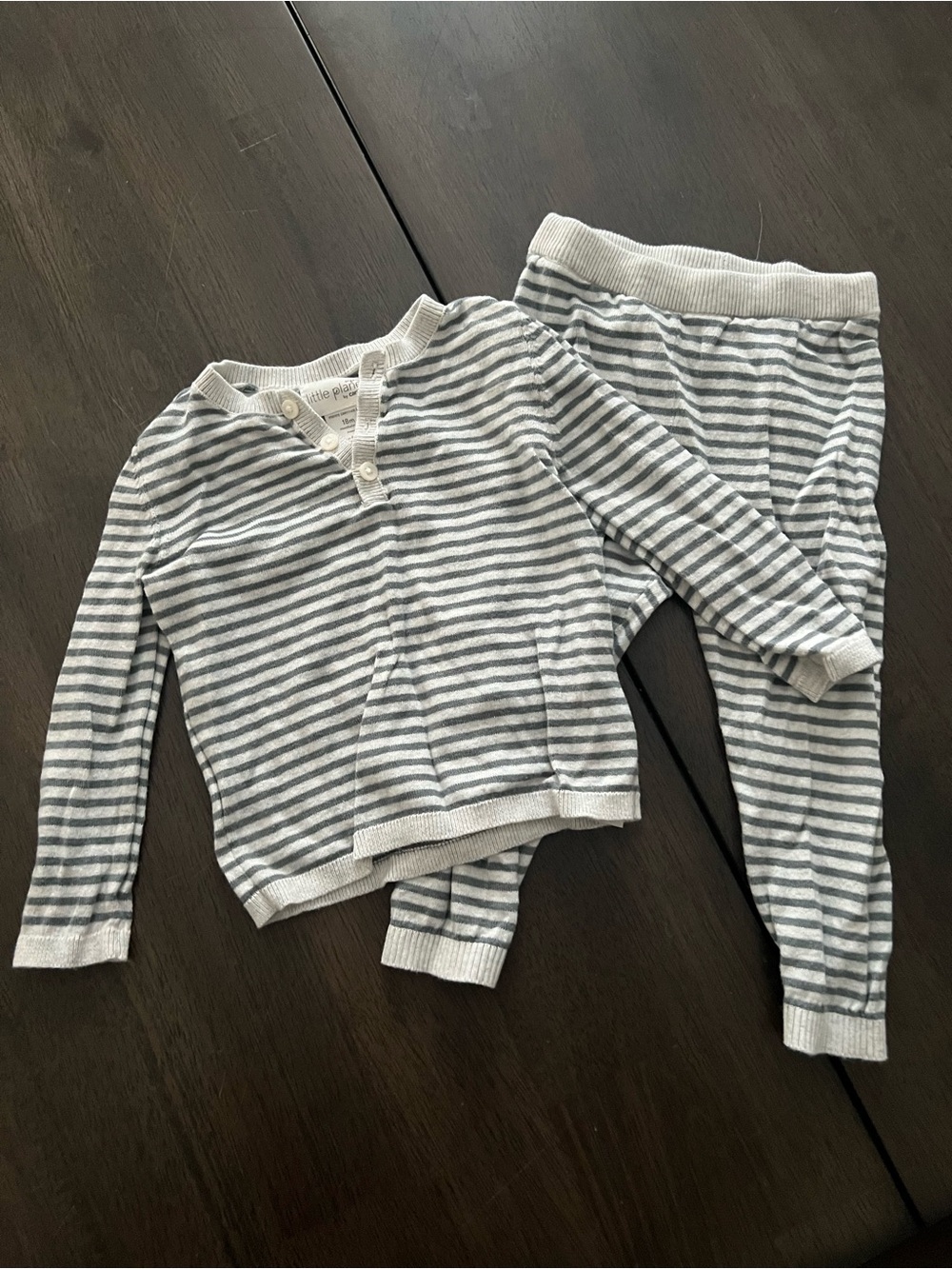 Carter's Gray and White Striped Kids Matching Set